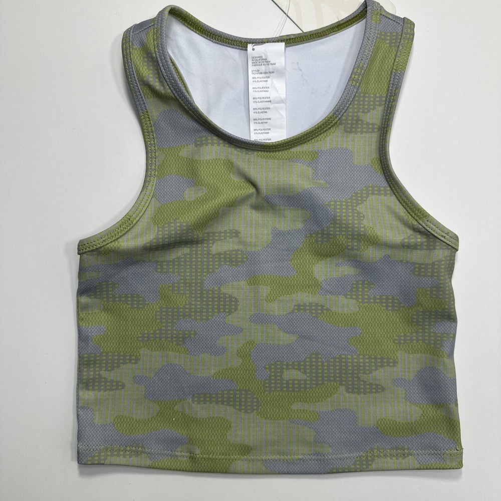 Fabletics Women's Size S Mini Kamryn Scoop Neck Crop Tank Top Green New